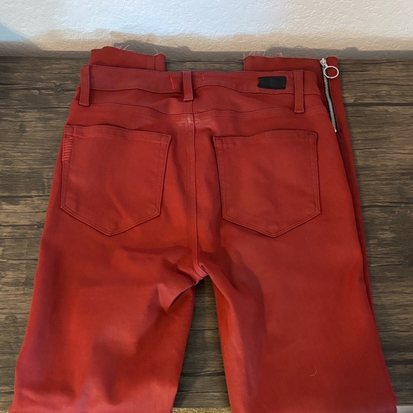 PAIGE hoxton ankle peg red pants size waist 27 - Picture 3 of 5